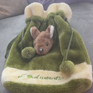 Green and Cream Kids Kangaroo Backpack